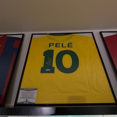 Äkta Pelé signerad Brasilien landslagströja+Beckett äktenhetsbevis